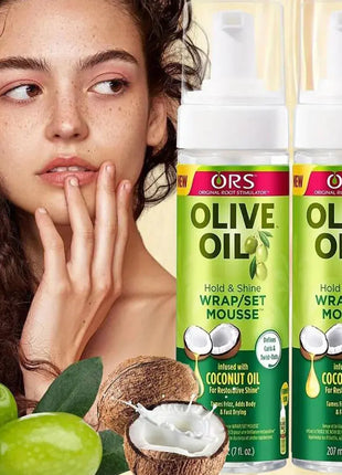207ML Curly Hair Mousse For Wigs No-Flaking Olive Oil Hair Styling Mousse Anti-Frizz Hair Foam Mousse For Styling Hair Products