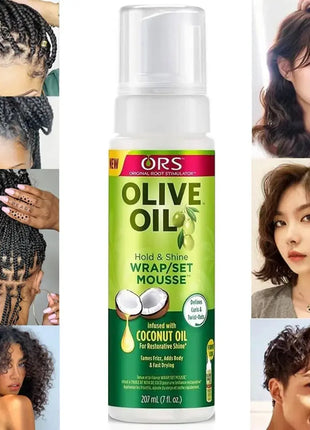 207ML Curly Hair Mousse For Wigs No-Flaking Olive Oil Hair Styling Mousse Anti-Frizz Hair Foam Mousse For Styling Hair Products