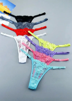 Adjustable Sexy Transparent Thong Panties Women 3PCS
