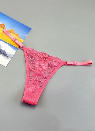 Adjustable Sexy Transparent Thong Panties Women 3PCS