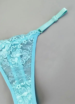 Adjustable Sexy Transparent Thong Panties Women 3PCS