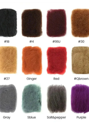 Afro Kinkys Bulk Human Hair-100% Human Hair for Mini Twist Braiding Dreadlock Loc Extensions Afro Kinky Curly Hair Bulk