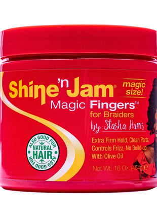 Ampro Shine N Jam® Magic Fingers® Unisex Gel for Braiders, 16 oz Gel, Frizz Control
