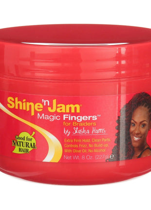 Ampro Shine n Jam Magic Fingers for Braiders, 8 oz Gel, Frizz Control, Female