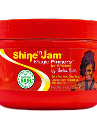 Ampro Shine n Jam Magic Fingers for Braiders, 8 oz Gel, Frizz Control, Female