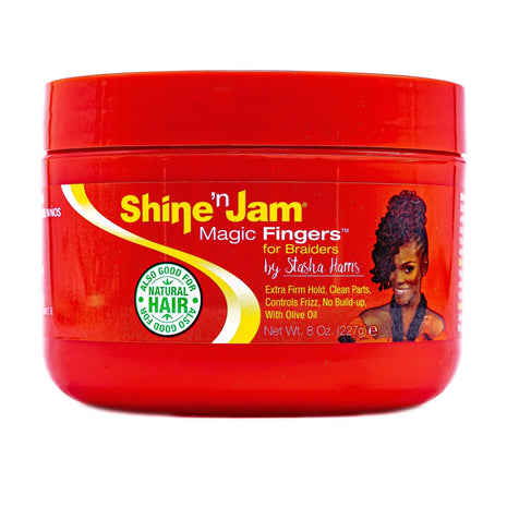 Ampro Shine n Jam Magic Fingers for Braiders, 8 oz Gel, Frizz Control, Female