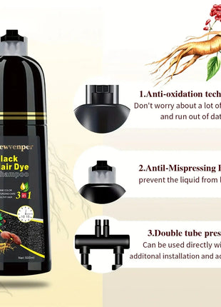 Black Hair Dye Shampoo – Natural, Instant & Long‑Lasting CESAR
