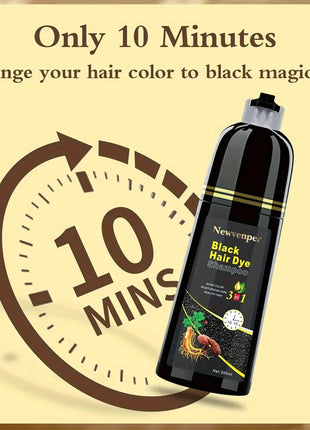Black Hair Dye Shampoo – Natural, Instant & Long‑Lasting CESAR