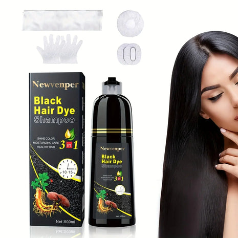 Black Hair Dye Shampoo – Natural, Instant & Long‑Lasting CESAR