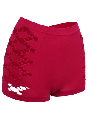Cut Out Criss Cross Boyshorts Spandex Shorts Seamless Yoga Shorts Butt Lifting Shorts Burgundy Shorts Gym