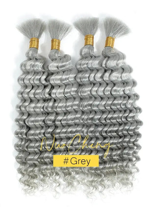 Deep Wave Curly Human Braiding Hair Bulk - 100g, Premium Quality for Boho Braids