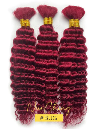 Deep Wave Curly Human Braiding Hair Bulk - 100g, Premium Quality for Boho Braids