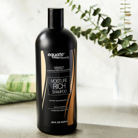 Equate Moisture Rich Shampoo with Vitamin E for Hair Care of Dry or Damaged Hair, 28 fl oz, Compare to Tresemme® Luxurious Moisture Shampoo