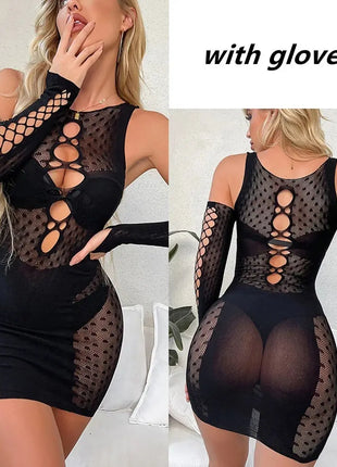 Exotic Dreams Sexy Fishnet Lingerie Nightdress Costume