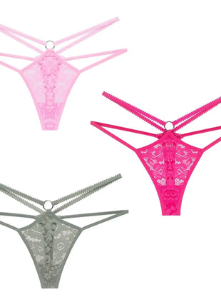 Lace Temptation Low Rise Breathable Thongs (3-Pack)