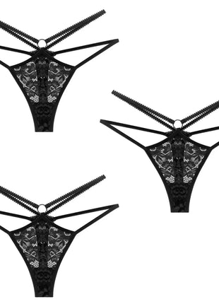 Lace Temptation Low Rise Breathable Thongs (3-Pack)