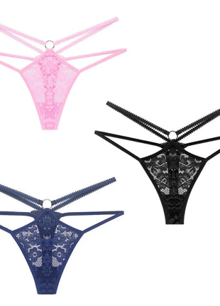 Lace Temptation Low Rise Breathable Thongs (3-Pack)