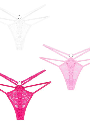Lace Temptation Low Rise Breathable Thongs (3-Pack)
