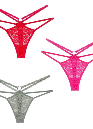 Lace Temptation Low Rise Breathable Thongs (3-Pack)
