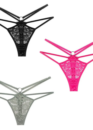 Lace Temptation Low Rise Breathable Thongs (3-Pack)