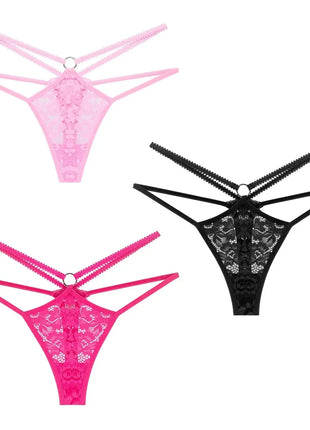 Lace Temptation Low Rise Breathable Thongs (3-Pack)