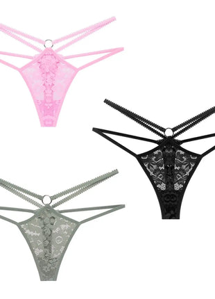 Lace Temptation Low Rise Breathable Thongs (3-Pack)