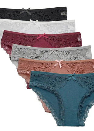 Low Rise Sexy Lace Panties for Women (5 PCS)