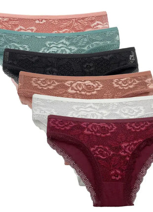 Low Rise Sexy Lace Panties for Women (5 PCS)