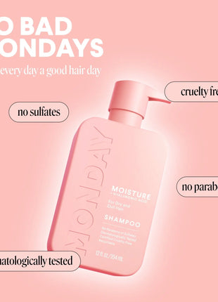 MONDAY Haircare Moisture Shampoo, Hydration Boost Dry Hair, Hyaluronic Acid Shea Butter 11.98 Fl Oz