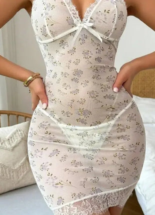 Night Dress Women Deep V Slip Nightgowns
