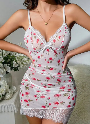 Night Dress Women Deep V Slip Nightgowns