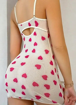 Nightgown Dress featuring a Heart Print