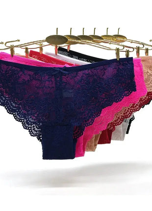 Sexy Full Lace Transparent Panties (3pcs)