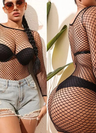 Sexy See-Through Mesh Dress for Beach