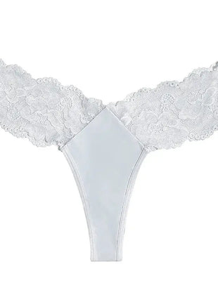 Sexy Sheer Lace Mid-Rise Women's Thong Panties