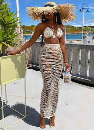 Sexy Two Piece Set Spaghetti Strap Top And Long Summer