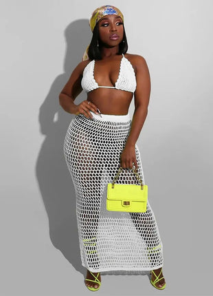Sexy Two Piece Set Spaghetti Strap Top And Long Summer