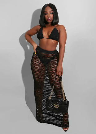 Sexy Two Piece Set Spaghetti Strap Top And Long Summer