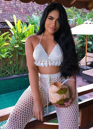Sexy Two Piece Set Spaghetti Strap Top And Long Summer