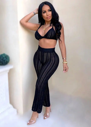 Sexy Two Piece Set Spaghetti Strap Top And Long Summer