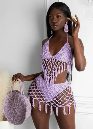 Sexy Two Piece Set Spaghetti Strap Top And Long Summer