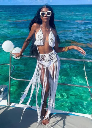 Sexy Two Piece Set Spaghetti Strap Top And Long Summer