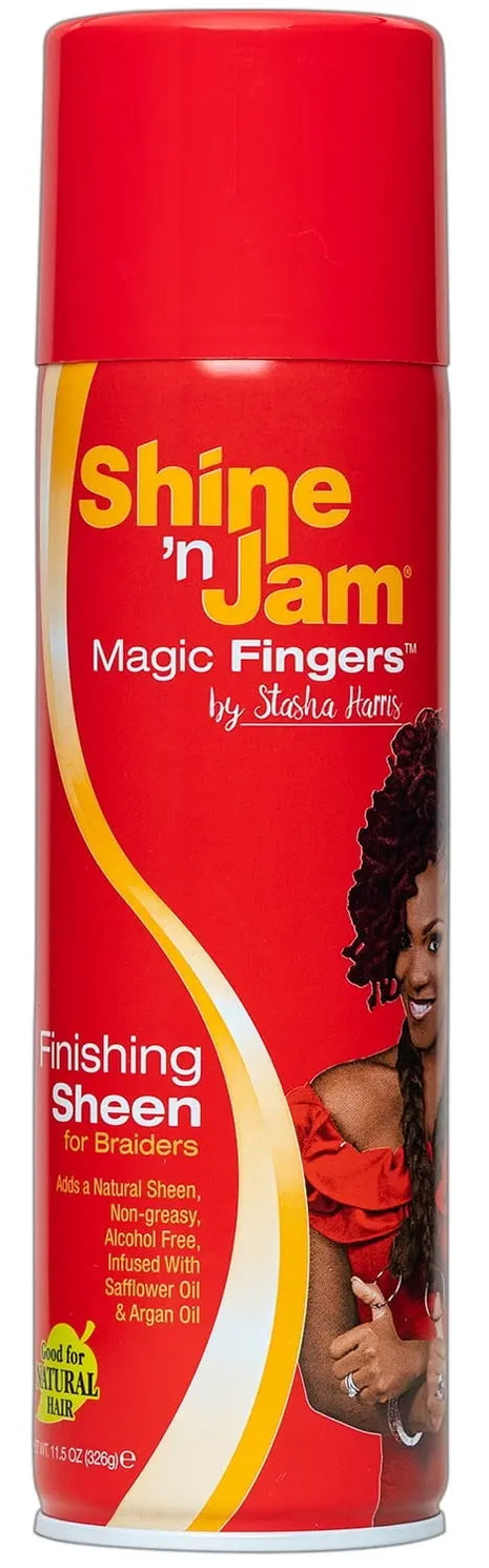 Shine 'n Jam® Magic Fingers® Unisex Finishing Sheen for Braiders, Moisturizing, 11.5oz, Hair Spray
