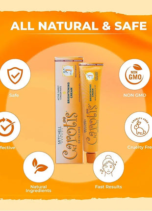 Skin Brightening Cream | 1.7 Fl oz / 50 g | Helps to Remove Pigments on: Face, Knees, Body, Armpit, and Private Areas | Brightening Gel with Carrot Oil, Alpha Arbutin, Shea Butter