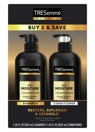 Tresemme Rich Moisture Shampoo and Conditioner, Rich Moisture, 28 oz, 2 Count