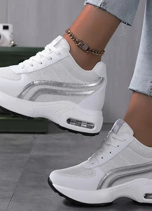 Women Air Cushion Sneakers Mesh White Running Sport Shoes
