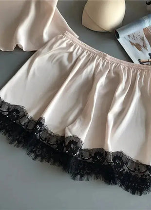 Women Pajama Suit Fashion V-Neck Lace Sexy Lingerie
