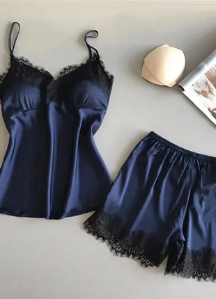 Women Pajama Suit Fashion V-Neck Lace Sexy Lingerie