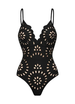 Women Sexy Bikini Set Flower Hollow One Piece Swimsuit