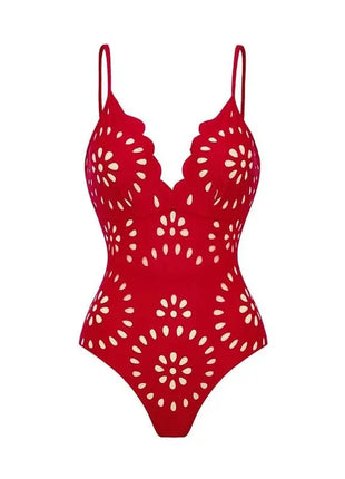 Women Sexy Bikini Set Flower Hollow One Piece Swimsuit